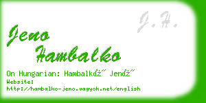 jeno hambalko business card